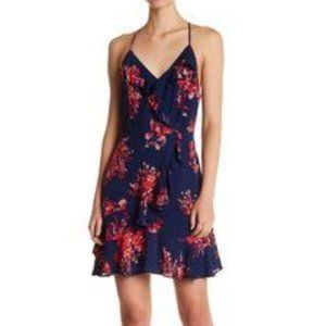 free press | navy and coral dress